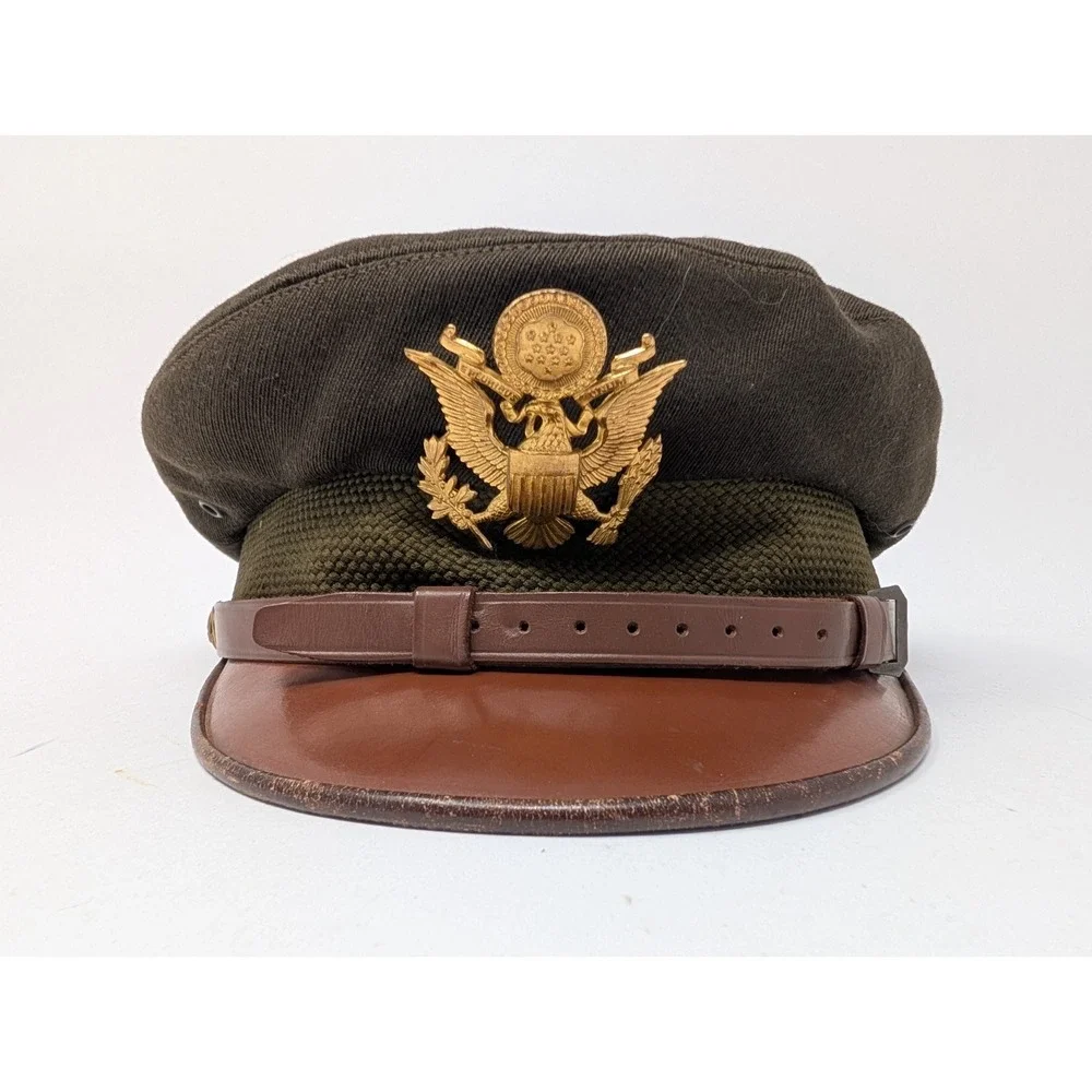 WWII USAAF Knox Flighter Officer Crusher Visor Hat Cap WW2 Named
